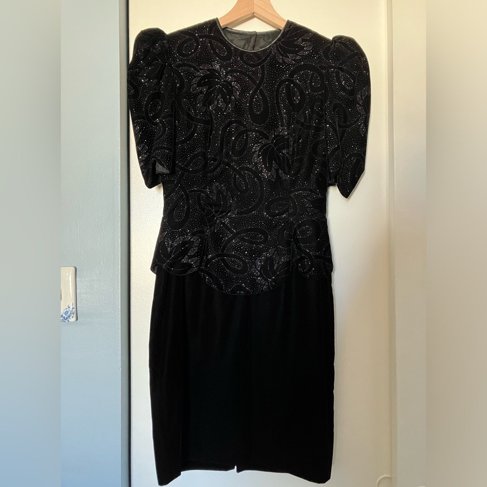 Vintage Black Velvet Scott McClintock Dress